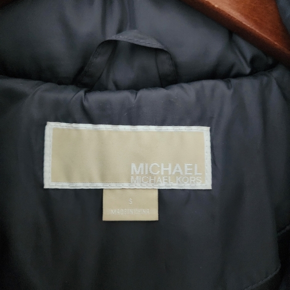 Michael Kors Hooded Down Mid-weight Puffer Coat Jacket in Gunmetal Color Sz L - Picture 16 of 16